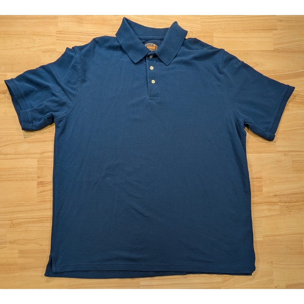The Foundry Supply Co Mens 2XLT Navy Blue Short Sleeve Pique Polo Shirt Tall